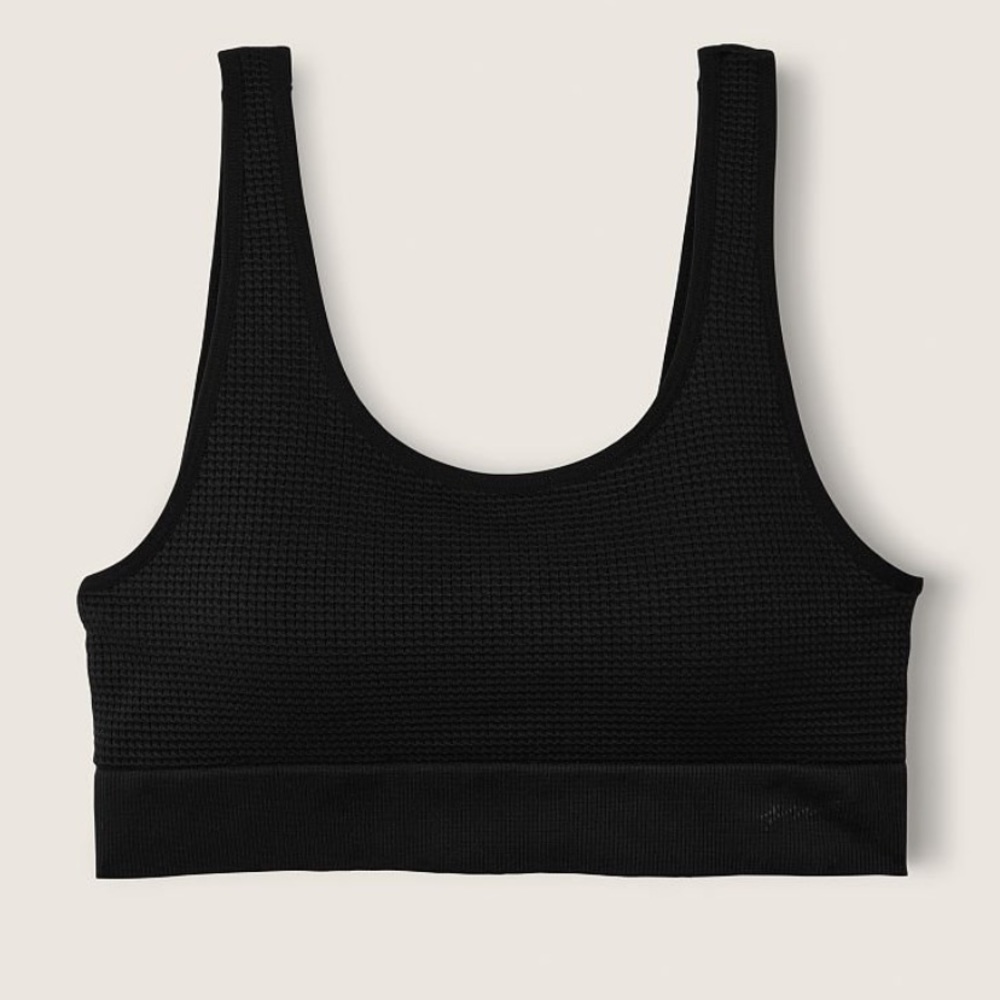 PINK pure black thermal bra